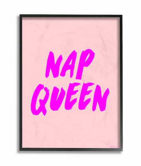 Stupell Industries Nap Queen Black Framed Wall Art